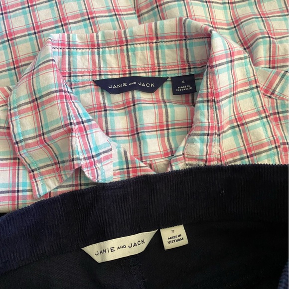 Janie and Jack San Francisco Collection Plaid Shirt and Corduroy Pants Boys Set - Picture 12 of 12